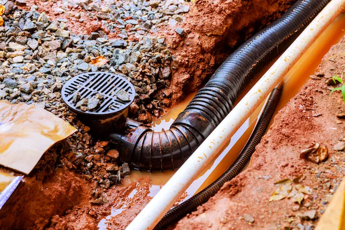 Licensed plumber from B & C Plumbing performing sewer line and drain cleaning services