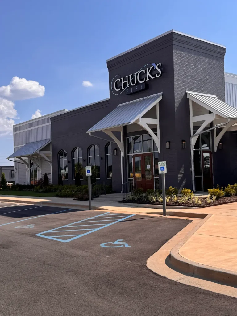 Commercial plumbing work completed by B&C Plumbing at Chuck’s Fish Restaurant in Madison, Alabama